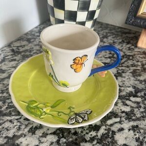 NEW ANTHROPOLOGIE FAYE DESSERT plate and mug set